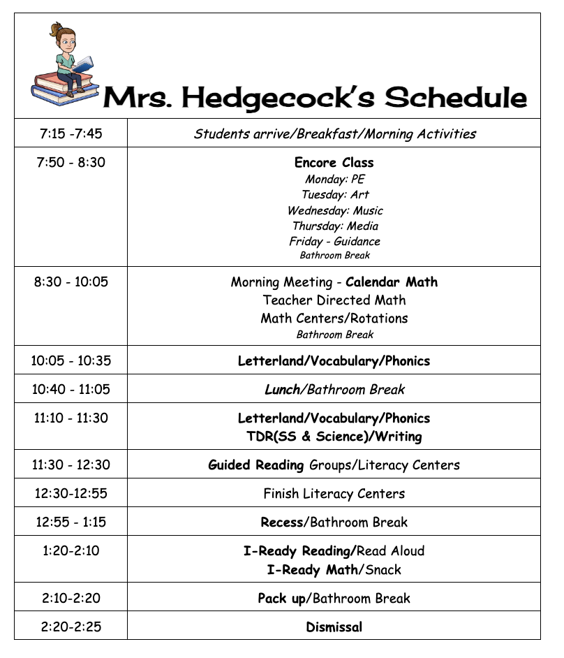 Schedule